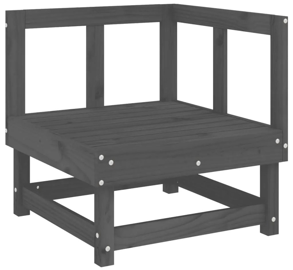 6 pcs conjunto lounge de jardim pinho maciço cinzento