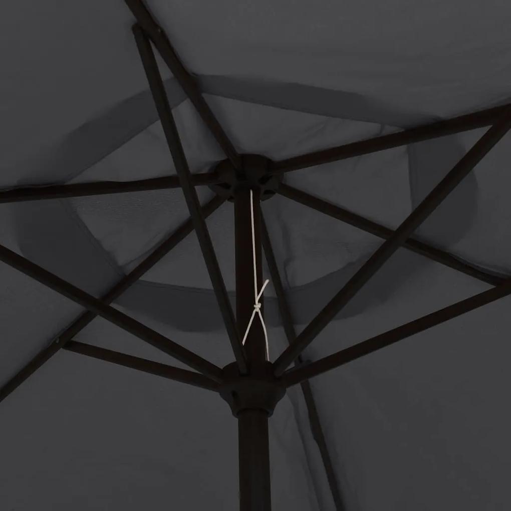 Guarda-sol de exterior com mastro de metal 300 cm preto