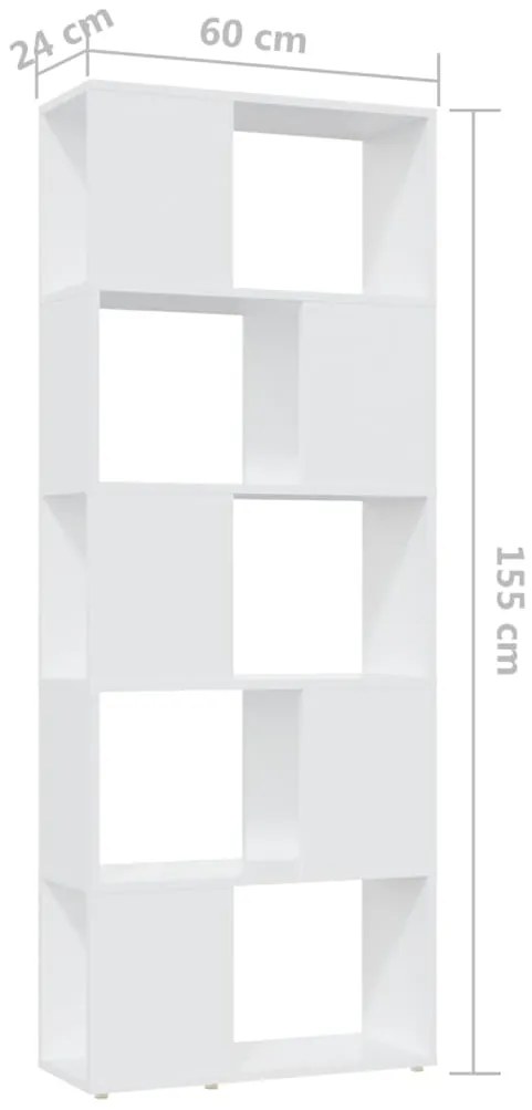 Estante/divisória 60x24x155 cm contraplacado branco