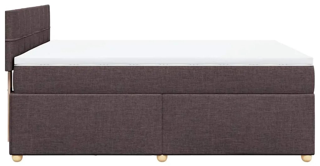Cama com molas/colchão 140x190 cm tecido castanho-escuro