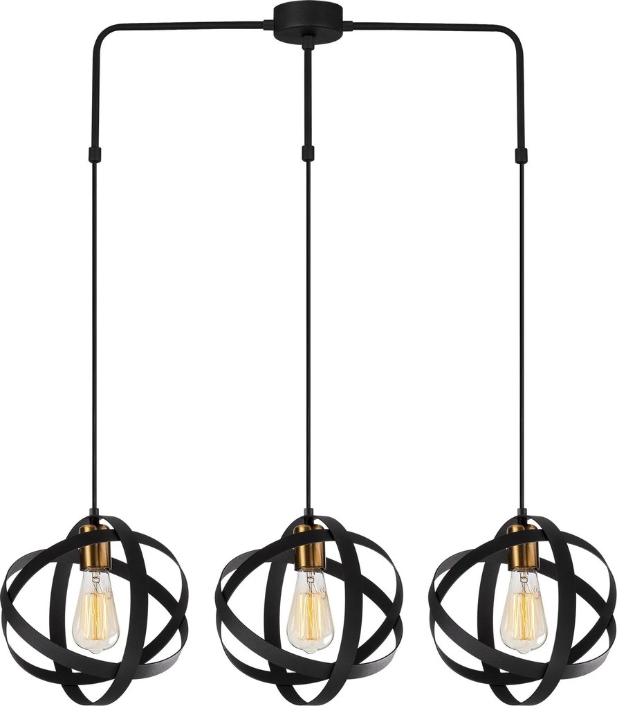 Candeeiro de Teto Gezegen – Preto – 89 x 25 cm