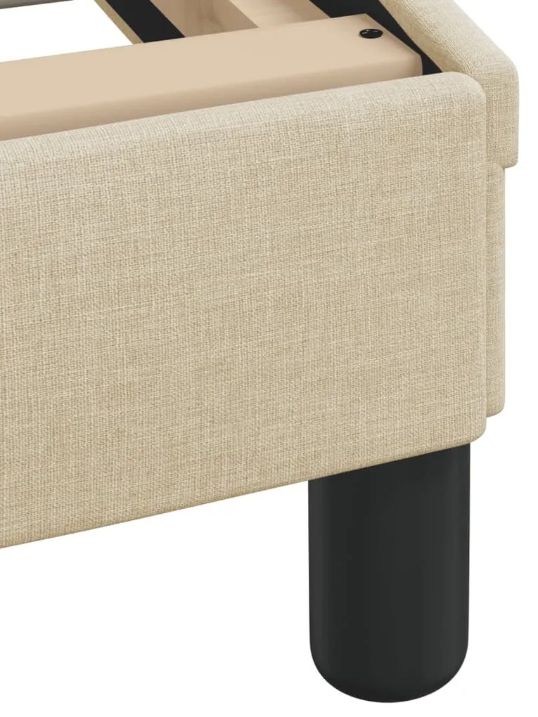 Estrutura de cama sem colchão 160x200 cm tecido cor creme