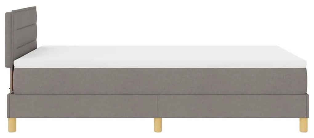 Cama Box Spring com Colchão e LED Taupe 120x200 cm Tecido