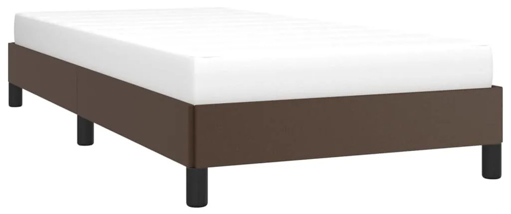 Estrutura de cama 90x200 cm couro artificial castanho