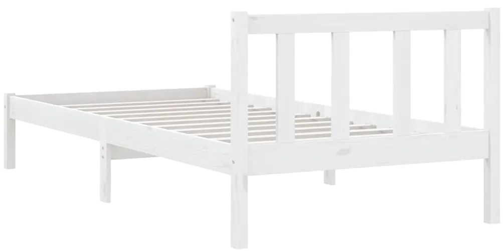 Estrutura de cama 90x200 cm pinho maciço branco