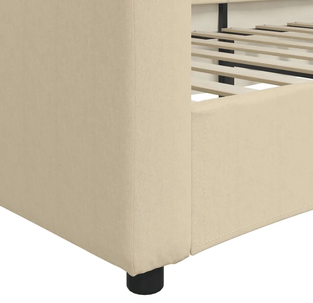 Sofá-cama 100x200 cm tecido cor creme