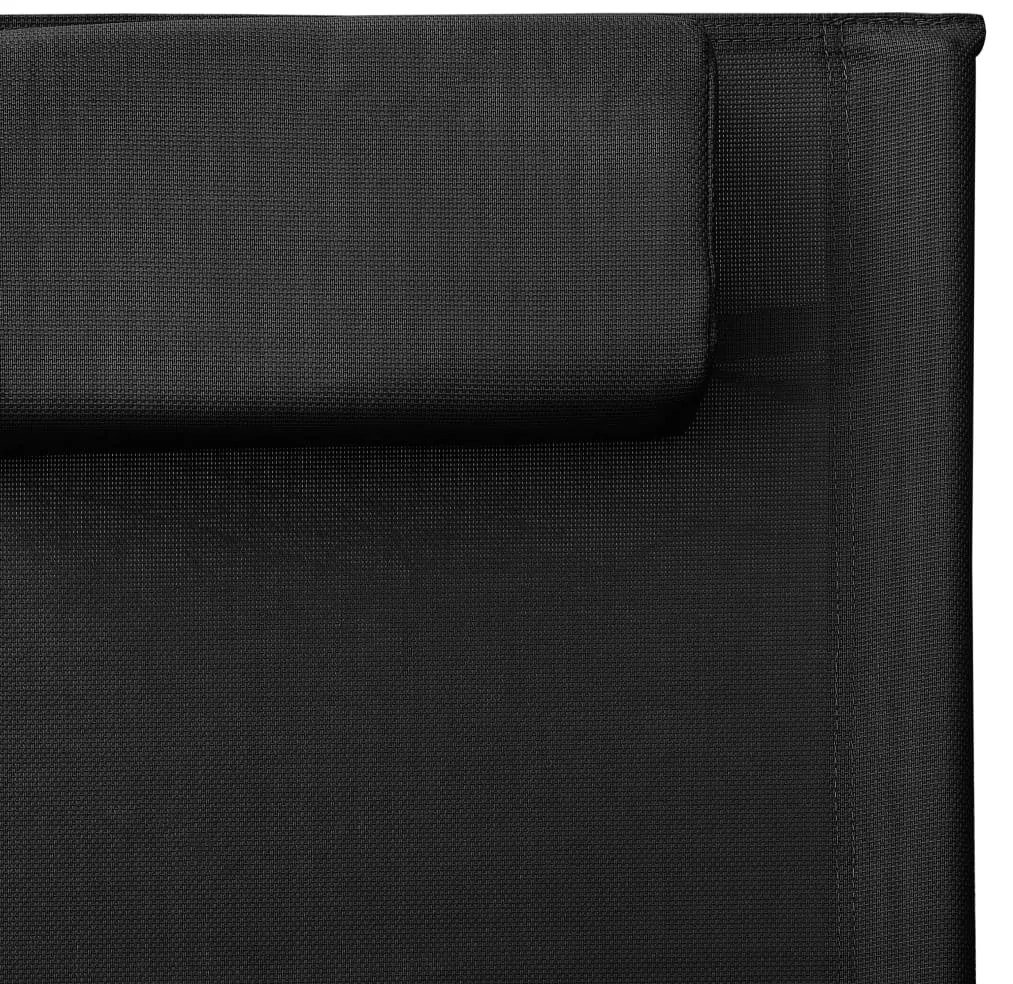 Espreguiçadeiras 2 pcs textilene preto e cinzento