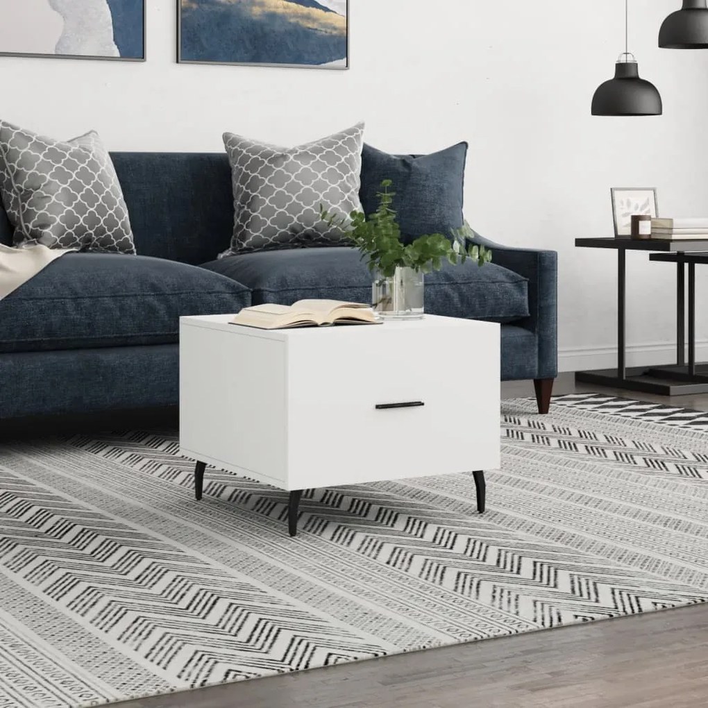 vidaXL Mesa de centro 50x50x40 cm derivados de madeira branco