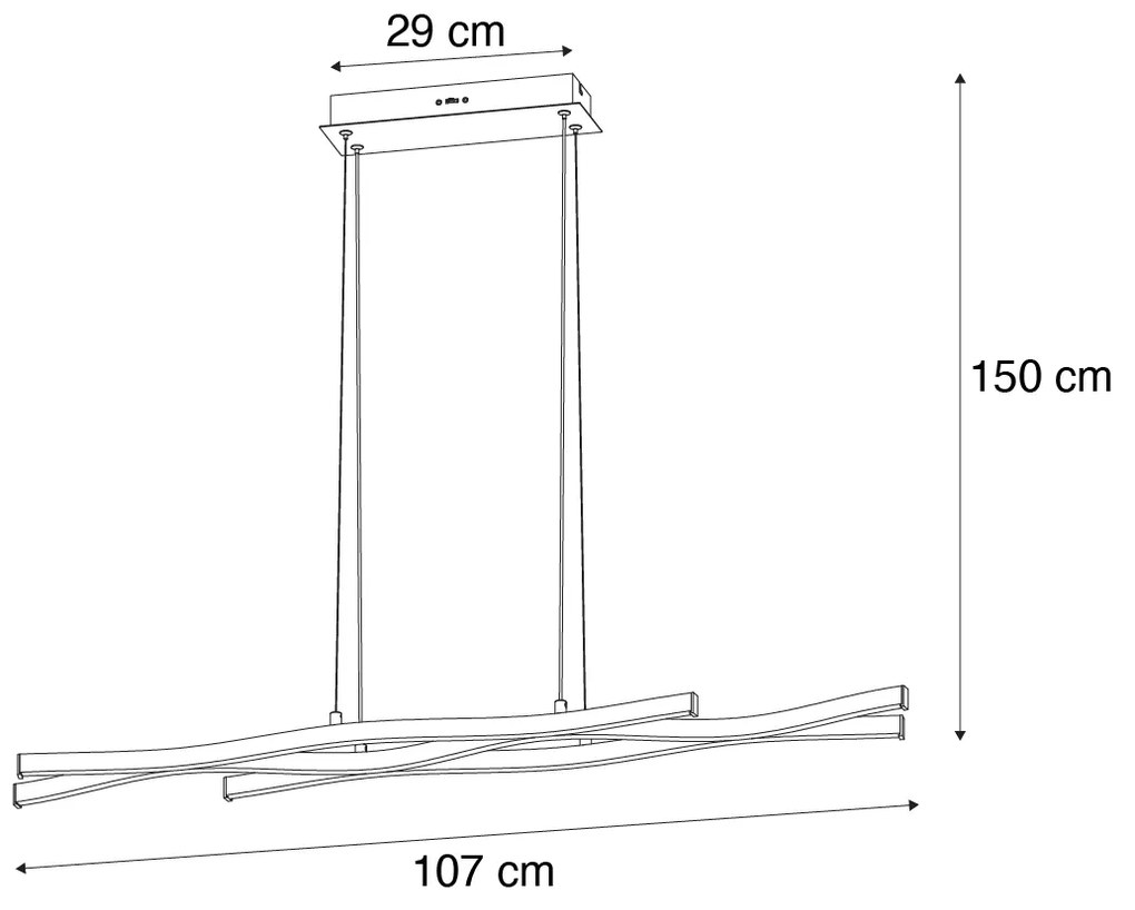 Candeeiro suspenso de design preto com prata incluindo LED regulável - Blaze Design