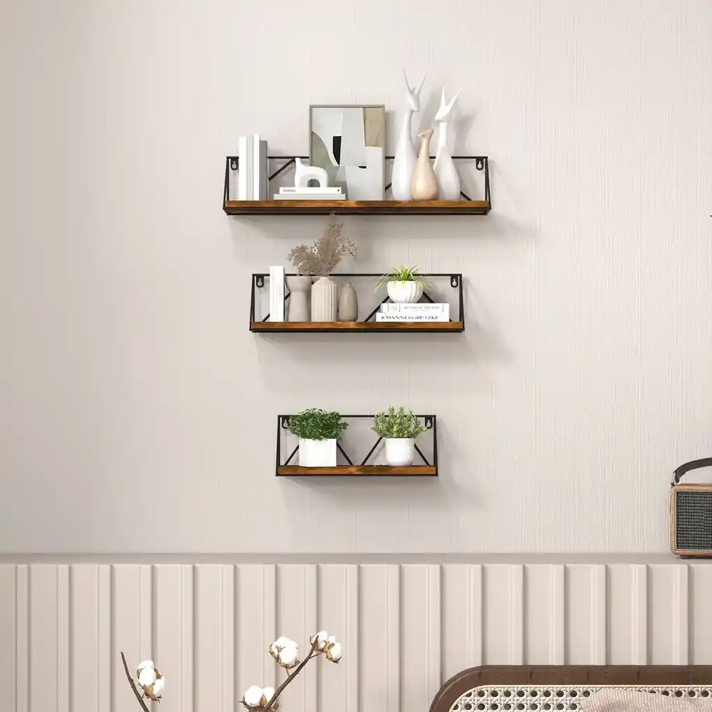 Maison Exclusive - Prateleiras parede 4pcs 90x23,5x3,8 cm MDF cor  carvalho/branco