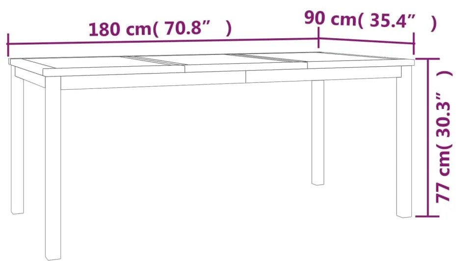 Conjunto de jantar para jardim 7 pcs madeira de teca maciça