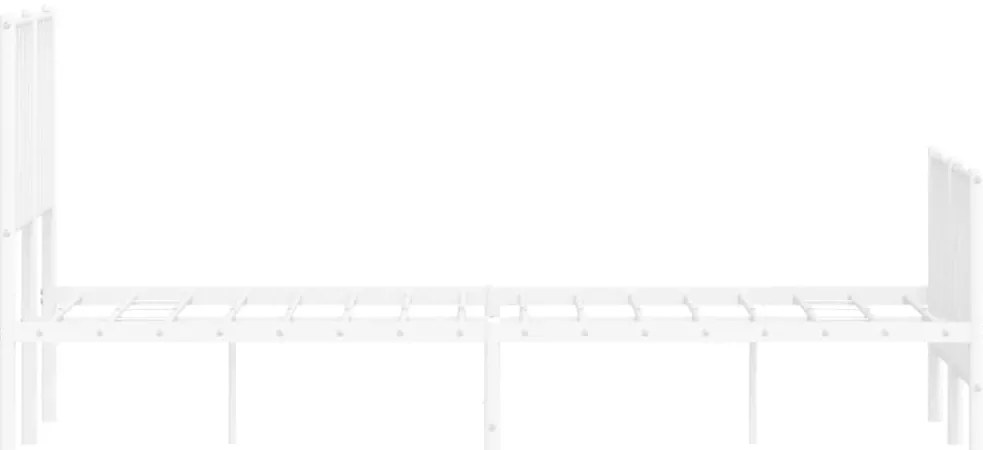 Estrutura de cama com cabeceira e pés 120x190 cm metal branco