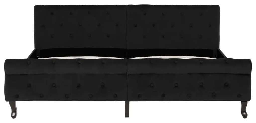 Estrutura de cama 180x200 cm veludo preto