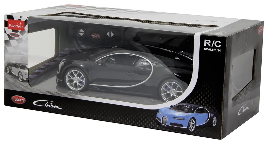 Carro telecomandado Bugatti Chiron 1:14 2,4GHz Preto