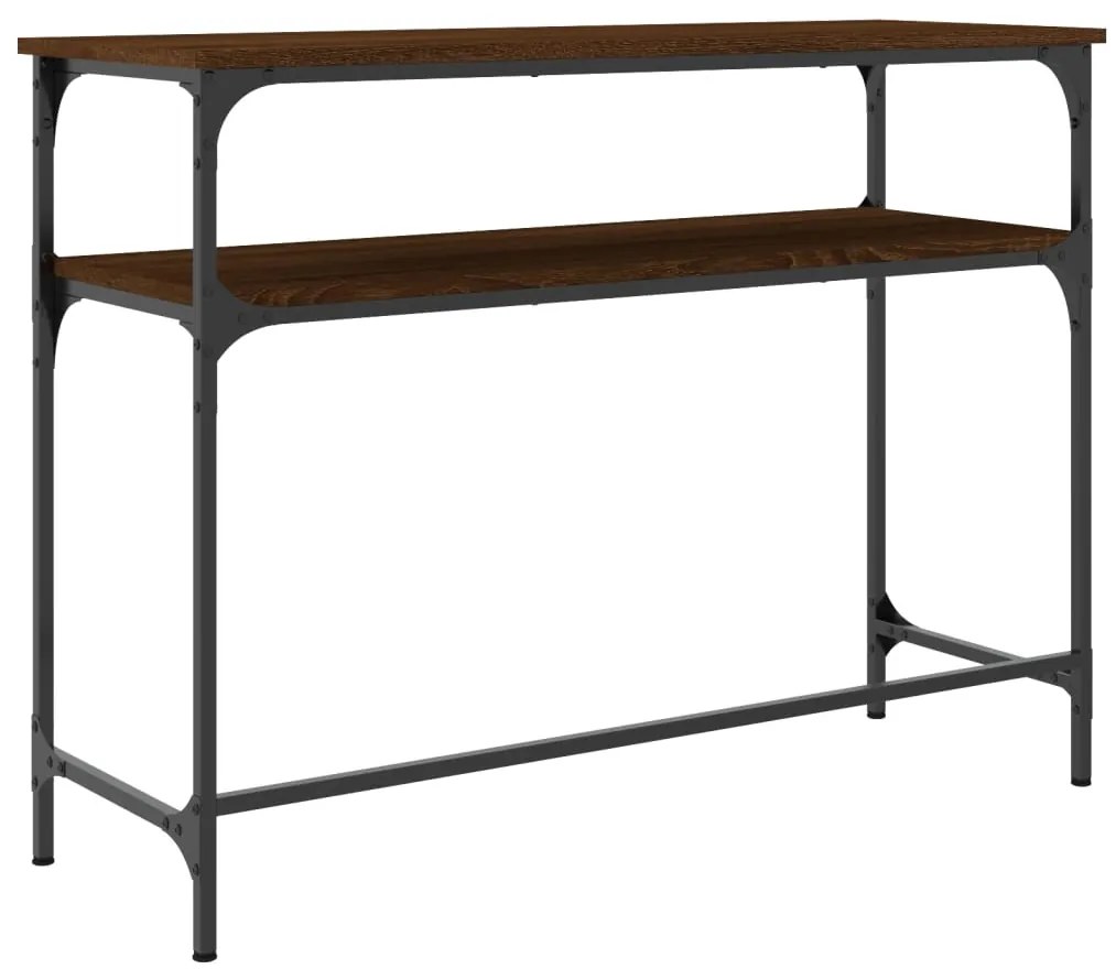Mesa consola 100x35,5x75 cm derivados madeira carvalho castanho
