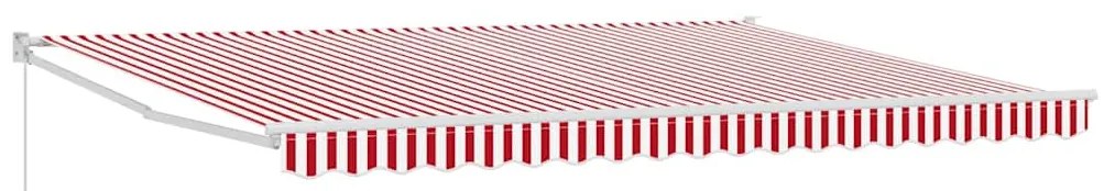 Toldo Retrátil Manual Listras Vermelhas e Brancas 450x300 cm