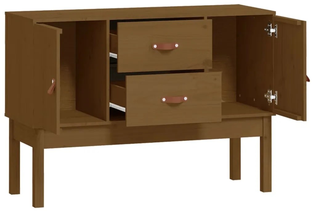 Aparador 110x40x78 cm madeira de pinho maciça castanho-mel