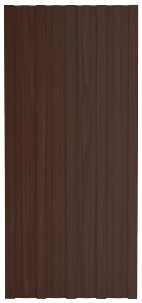 Painéis de telhado 36 pcs 100x45 cm aço galvanizado castanho