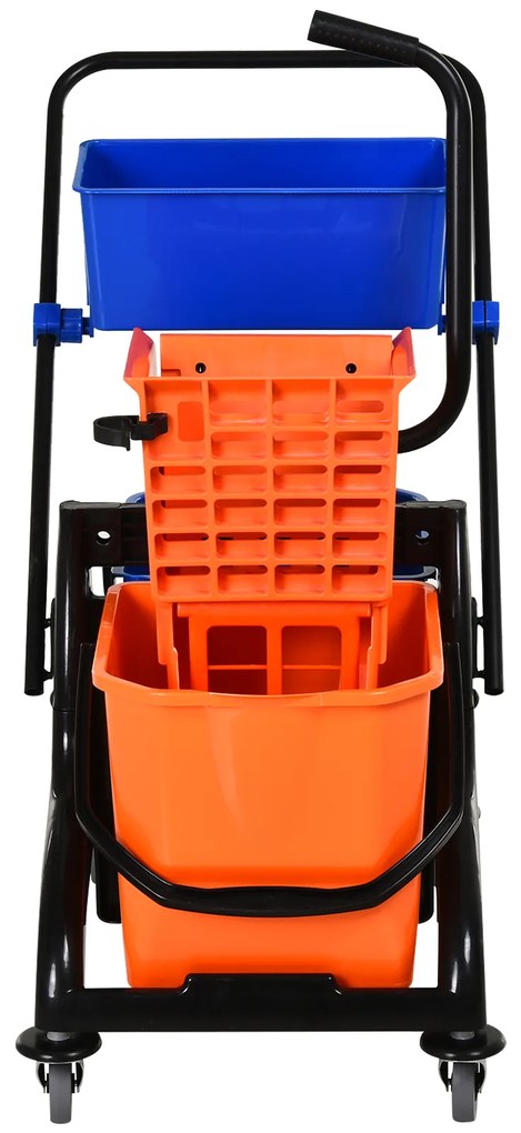 Balde de esfregona com capacidade de balde dupla espremedor 26L 78x45x95 cm laranja e azul