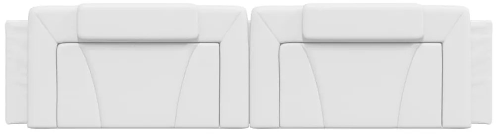 Almofadão de cabeceira 200 cm couro artificial branco