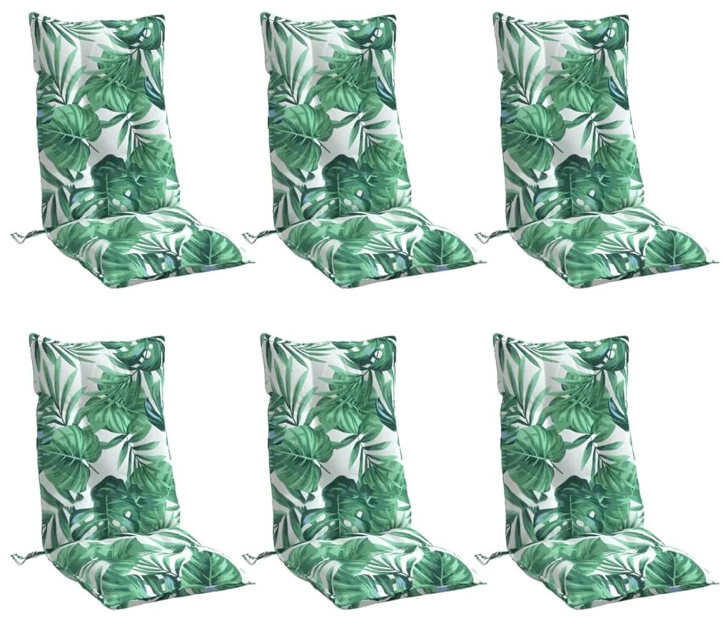 Almofadões p/ cadeira encosto alto 6 pcs tecido oxford folhas