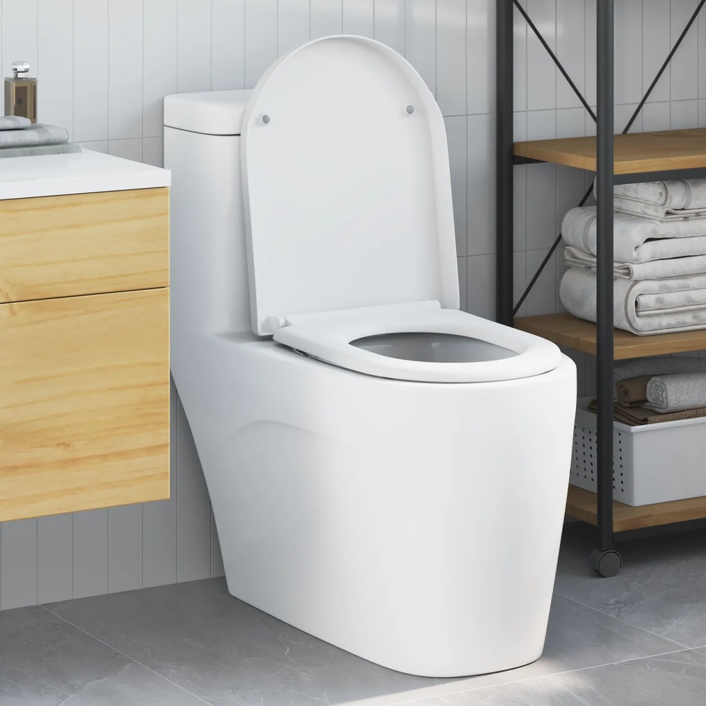 vidaXL Assento de Vaso com Liberação Rápida e Fechamento Suave Duroplast Branco