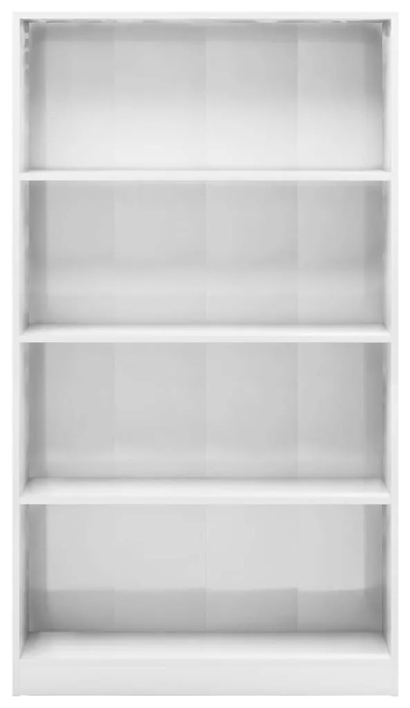 Estante 4 prateleiras 80x24x142cm contrapla. branco brilhante