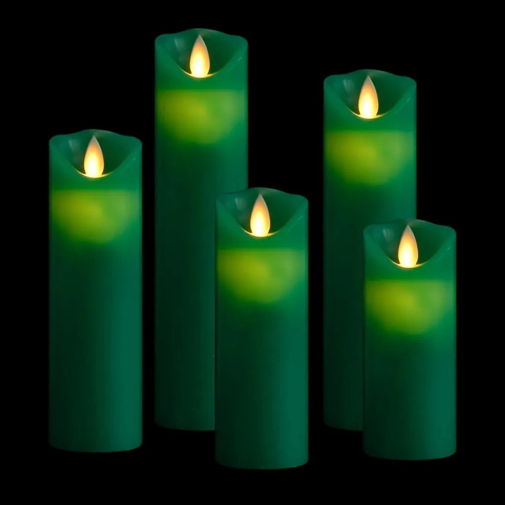 vidaXL 5 pcs conjunto de velas LED c/ controlo remoto branco quente