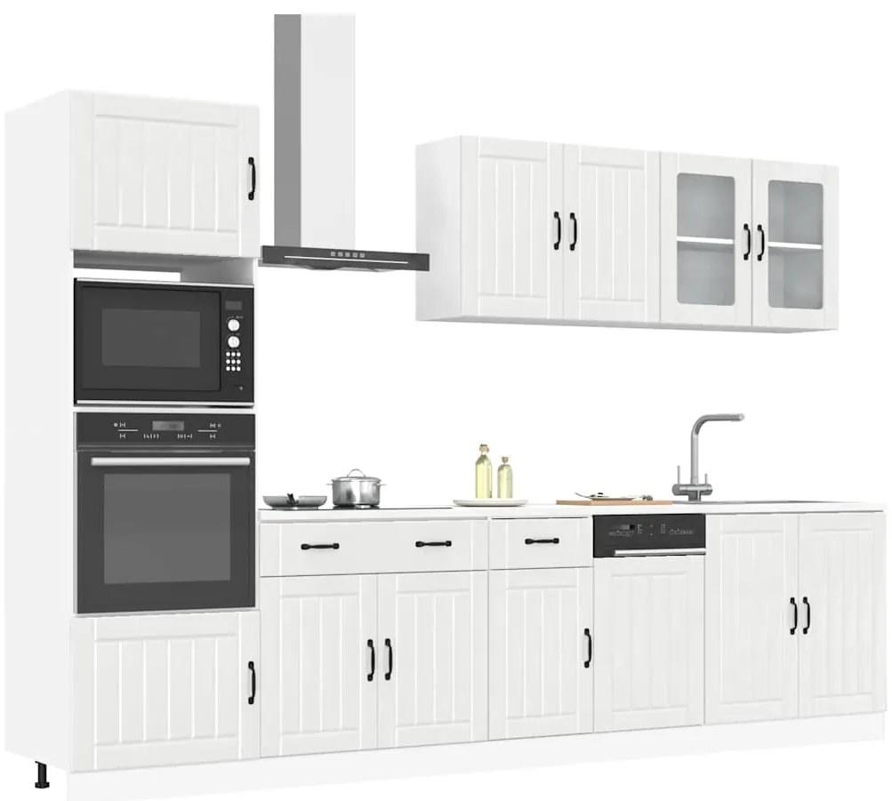 vidaXL 7 peças armário de cozinha conjunto Kalmar branco brilhante