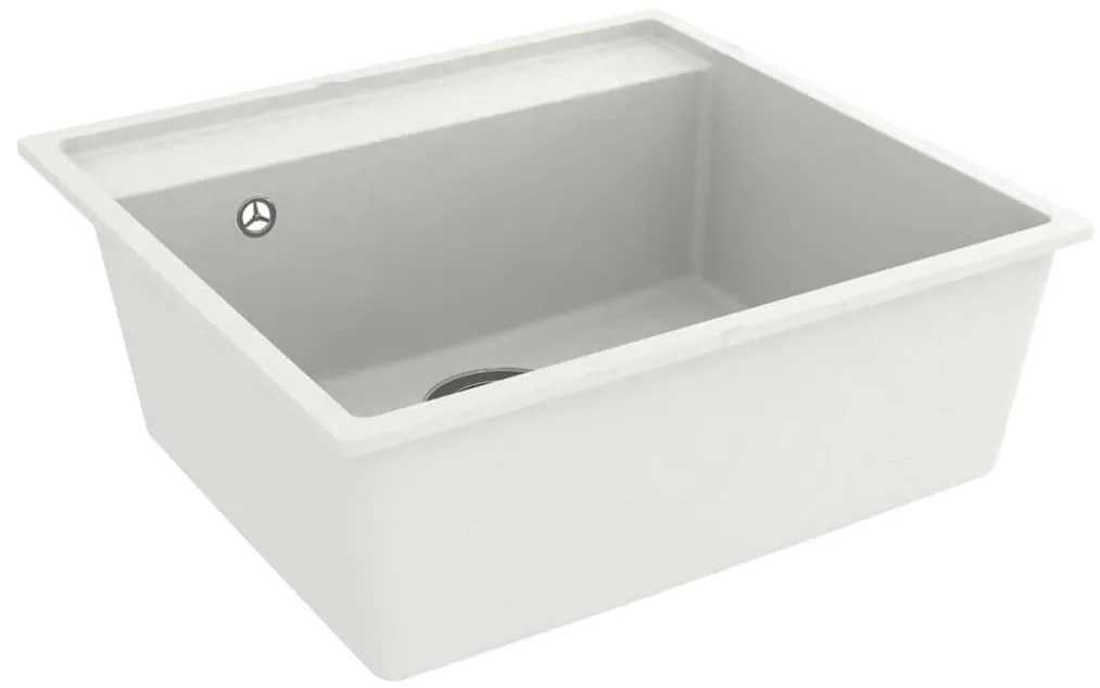 Lava-louça cozinha c/ orifício extravasamento granito branco