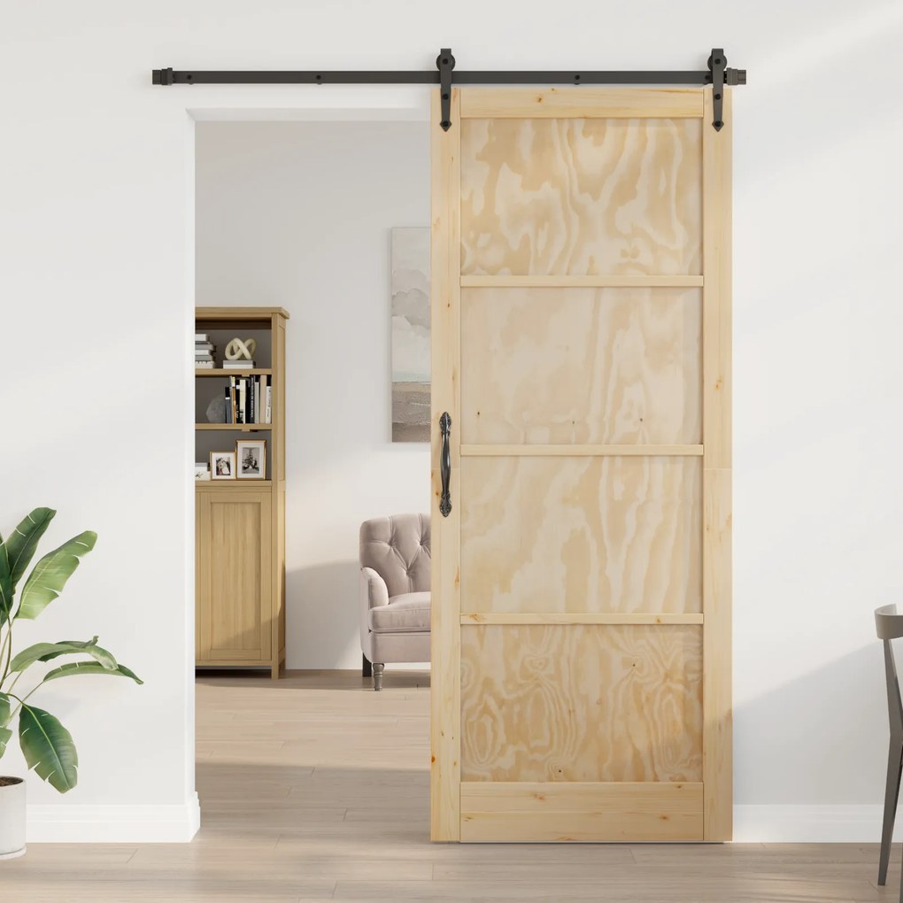vidaXL Porta Interna 'ORKDAL'93x232x4 cm de Madeira Sólida de Pinus