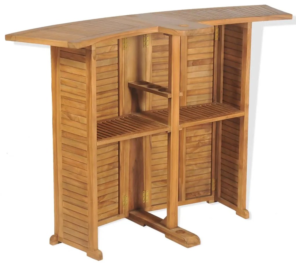 Conjunto de bistrô c/ cadeiras dobráveis 3 pcs madeira teca