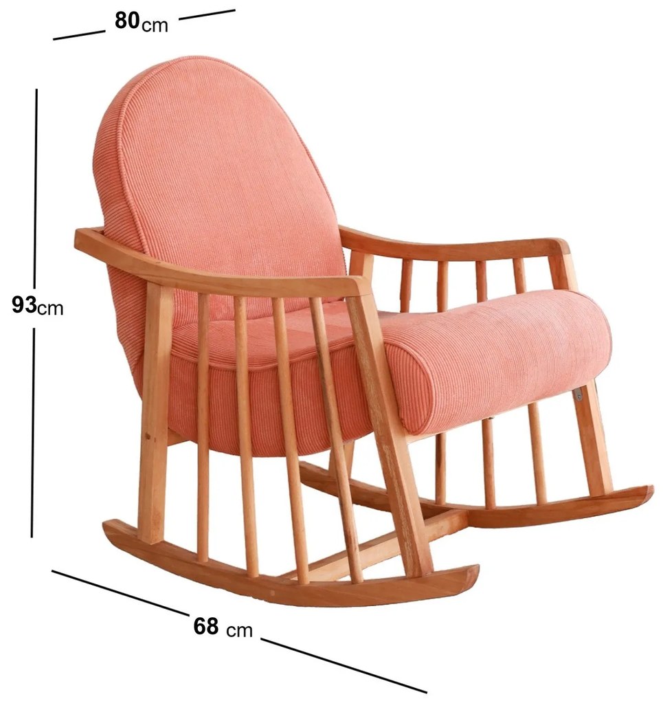 Cadeira Wing Klea – Coral – 80x93x68 cm