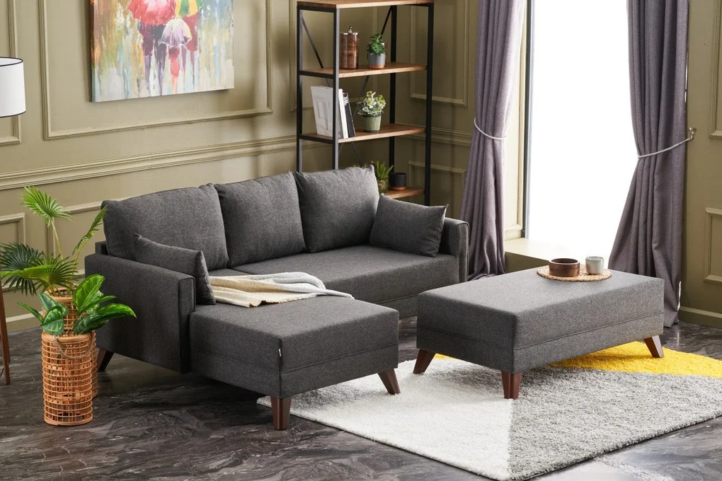 Sofá-Cama de Canto Bella – Antracite – 205 cm x 85 cm x 81 cm