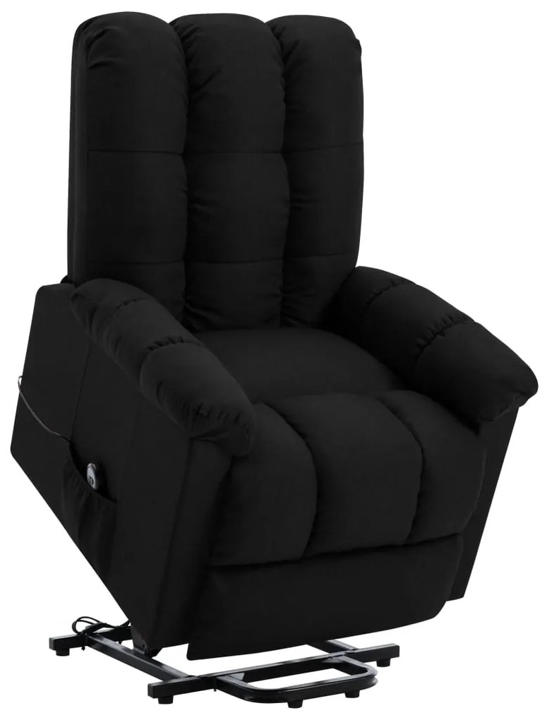 vidaXL Poltrona elevatória tecido preto