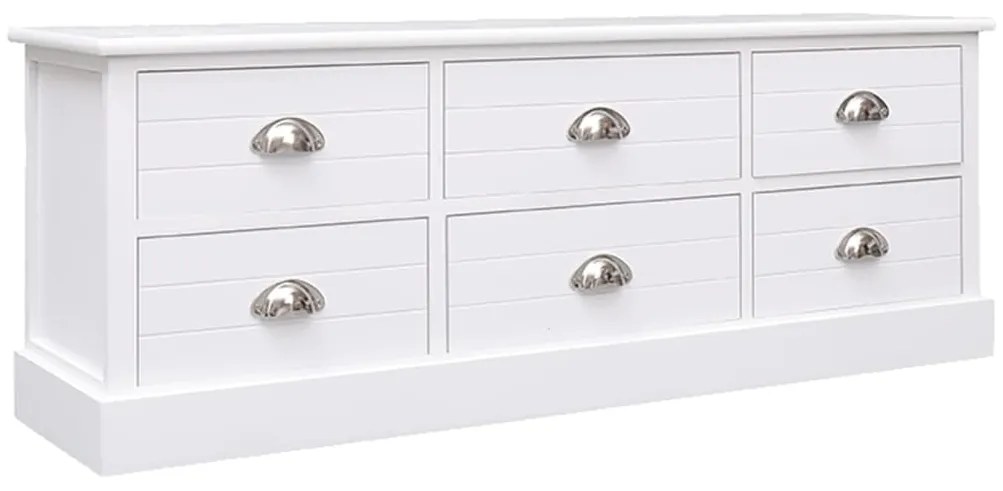 vidaXL Móvel de TV 108x30x40 cm madeira paulownia maciça branco
