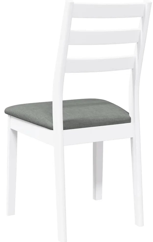 Cadeiras de jantar com almofadões 2 pcs madeira maciça branco