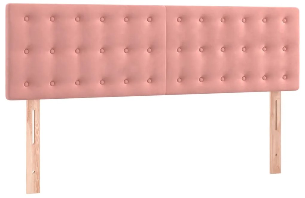 Cama com molas/colchão 140x190 cm veludo rosa