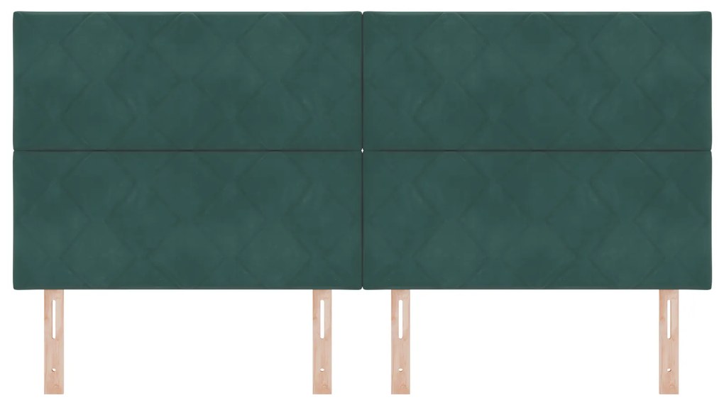 Cabeceira Design de Blocos de Diamante Verde Escuro 200 cm Veludo