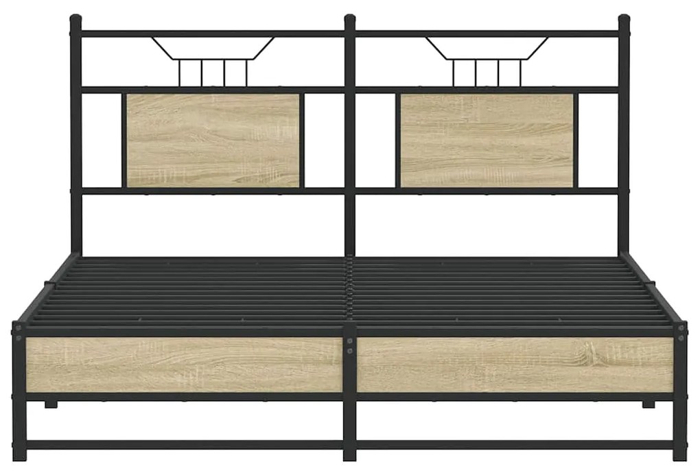 Estrutura cama s/ colchão derivados de madeira carvalho sonoma