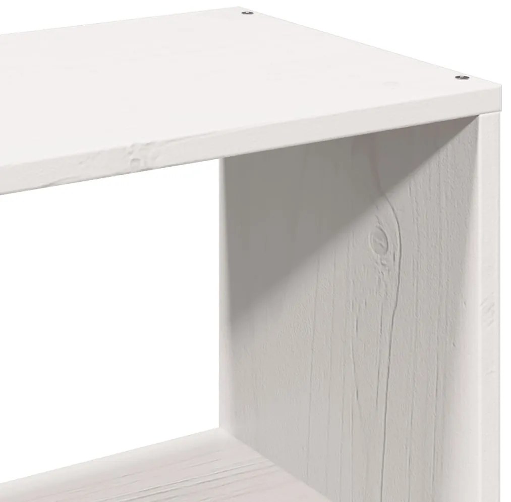 Cama com estante sem colchão 160x200 cm pinho maciço branco