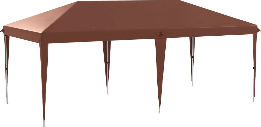 Outsunny Tenda Dobrável 6x3 m com Altura Ajustável em 3 Níveis Bolsa de Transporte Anti-UV e Estrutura de Aço Castanho | Aosom Portugal