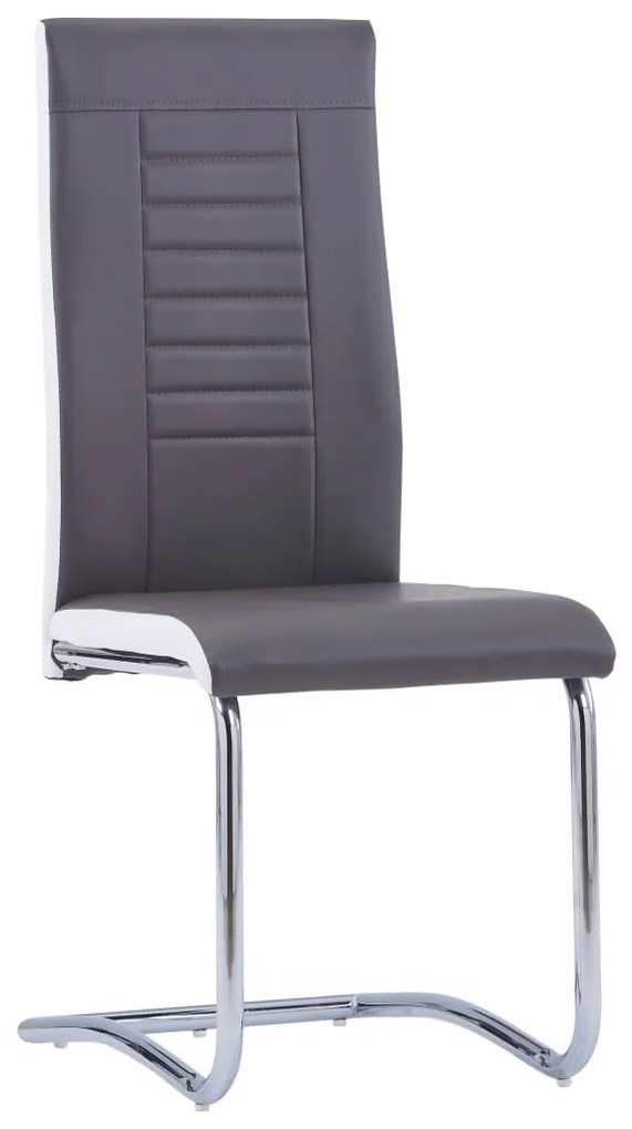 5 pcs conjunto de jantar couro artificial cinzento