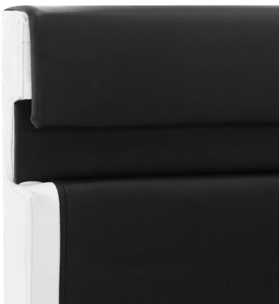 Estrutura de cama com LED 140x200 cm couro artificial preto