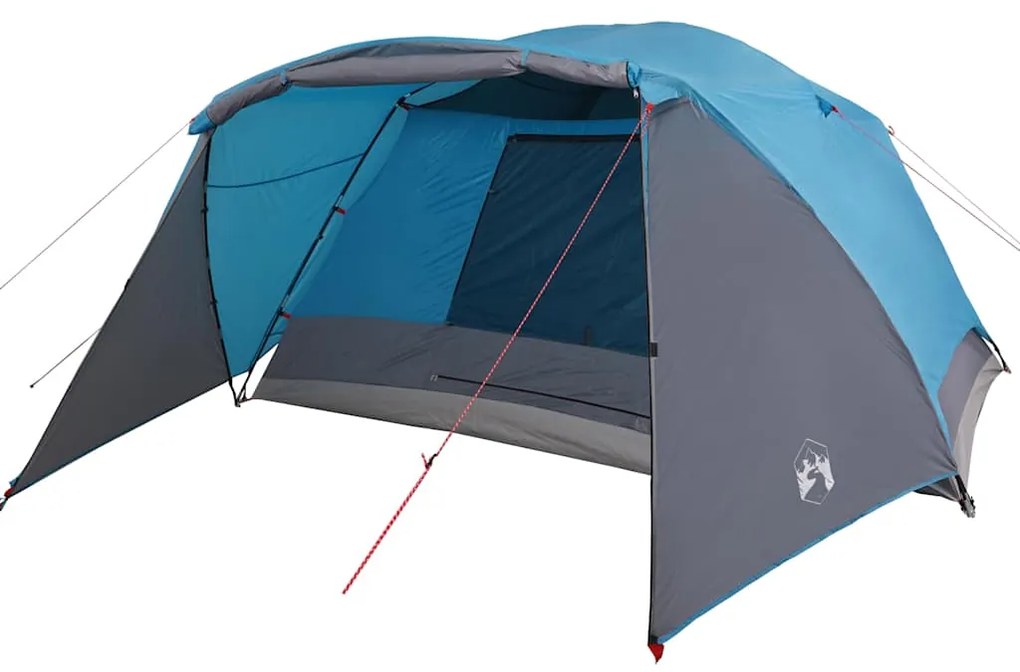 Tenda familiar c/ avançado para 6 pessoas impermeável azul