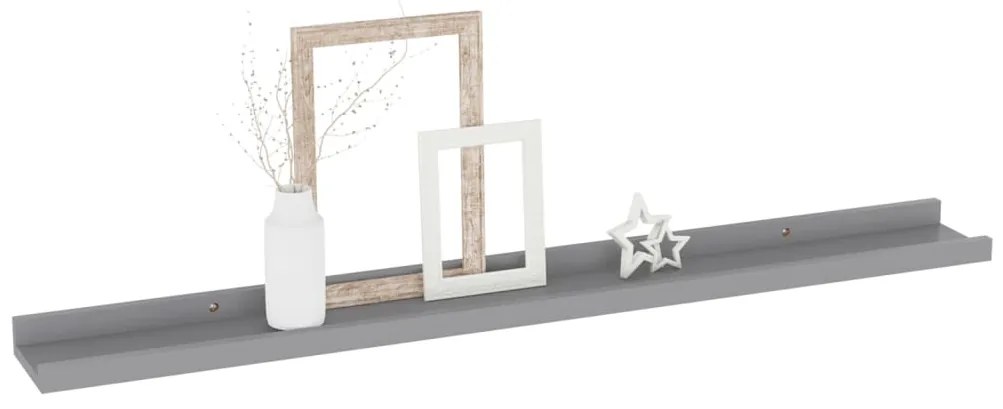 Prateleiras de parede 4 pcs 80x9x3 cm cinzento