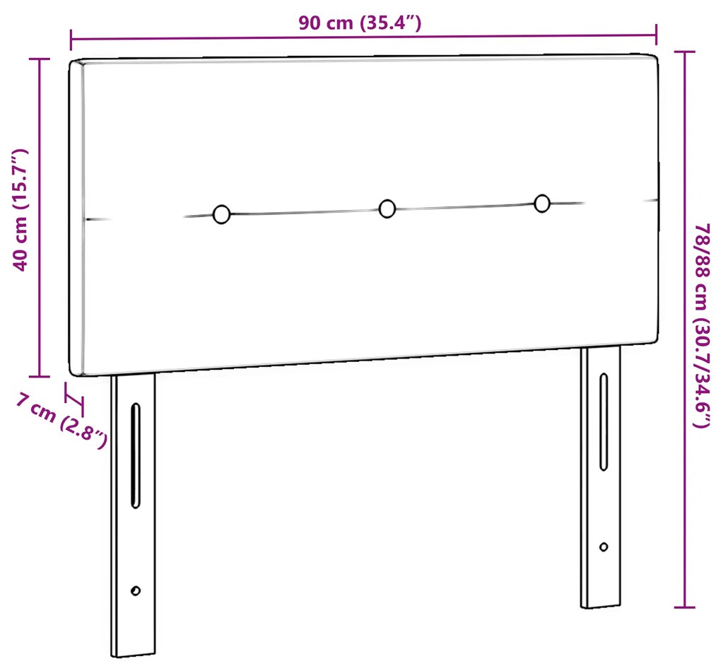 Cabeceira vidaXL Cinza escuro Madeira 90 cm Design Estiloso