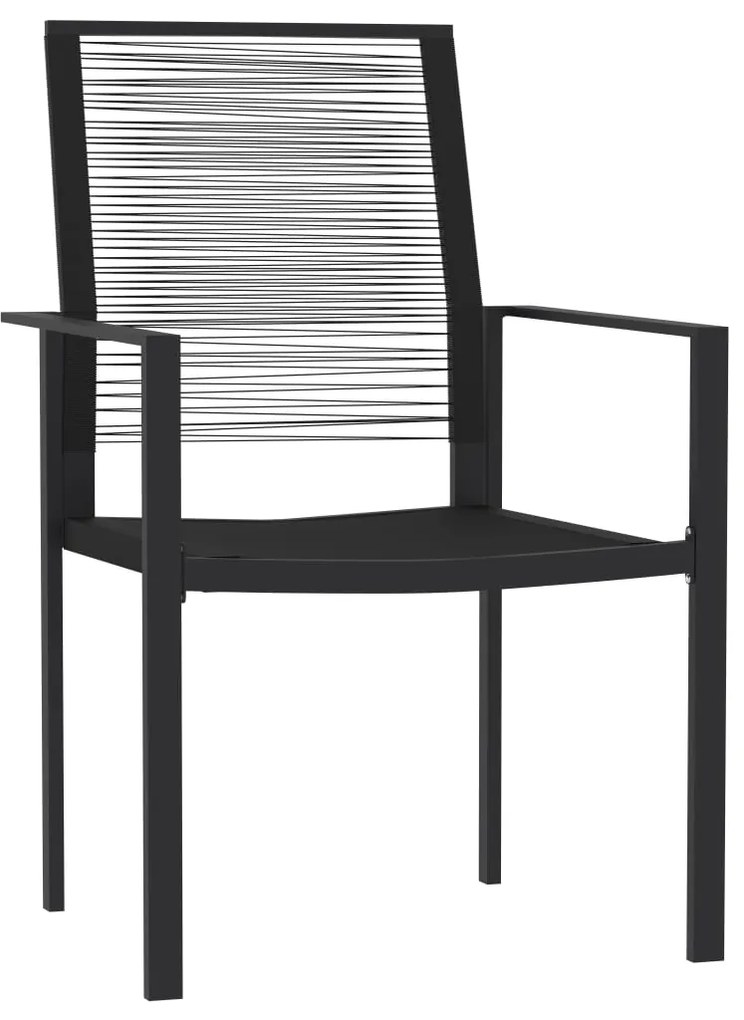 9 pcs conjunto de jantar para jardim preto