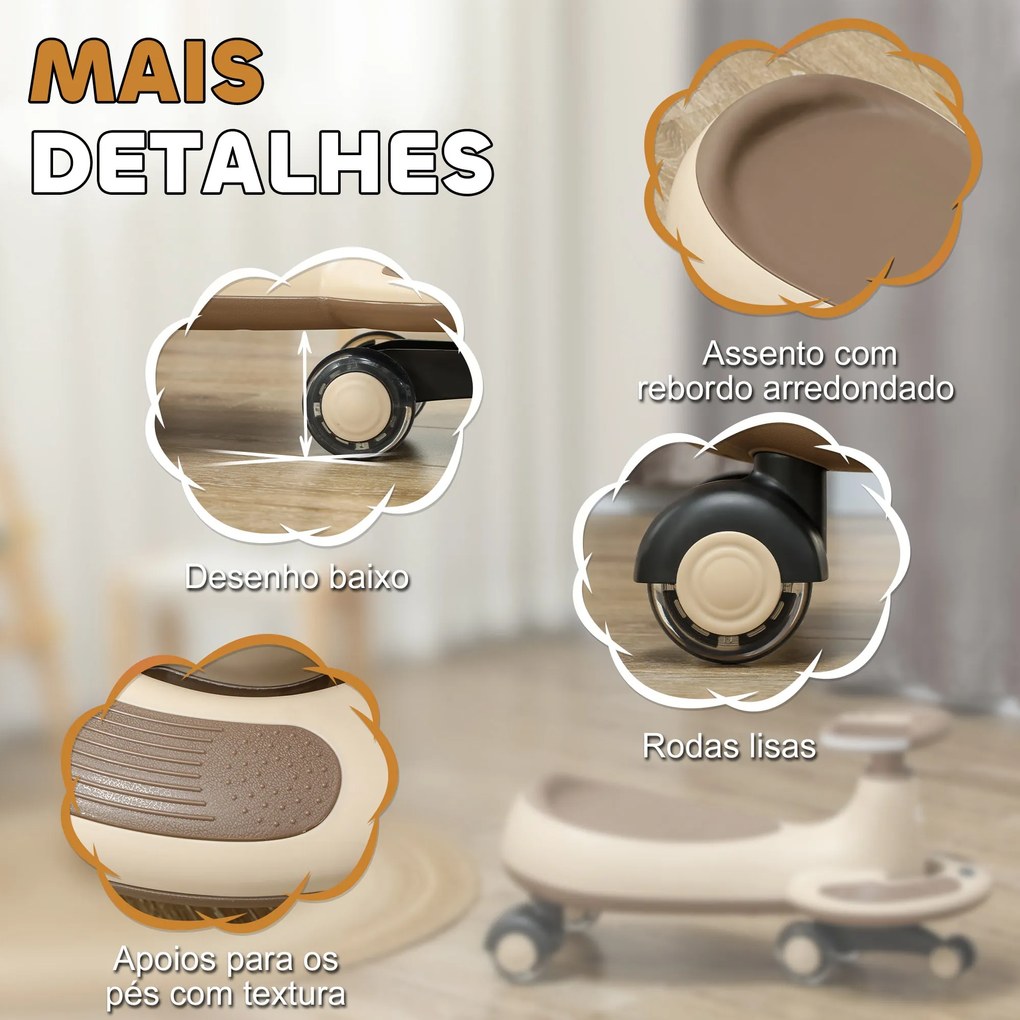 AIYAPLAY Carrinho Gira Gira para Crianças acima de 2 Anos Carrinho Wig