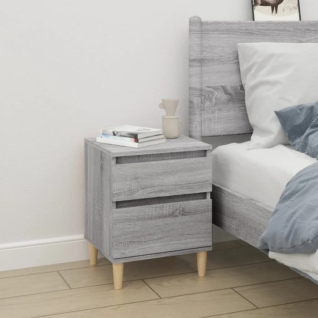 821838 vidaXL Mesa de cabeceira 40x35x50 cm cinzento sonoma